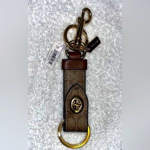 Coach Trigger Snap Bag Signature Monogram Key Chain - NWT
